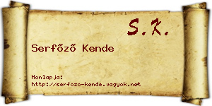 Serfőző Kende névjegykártya